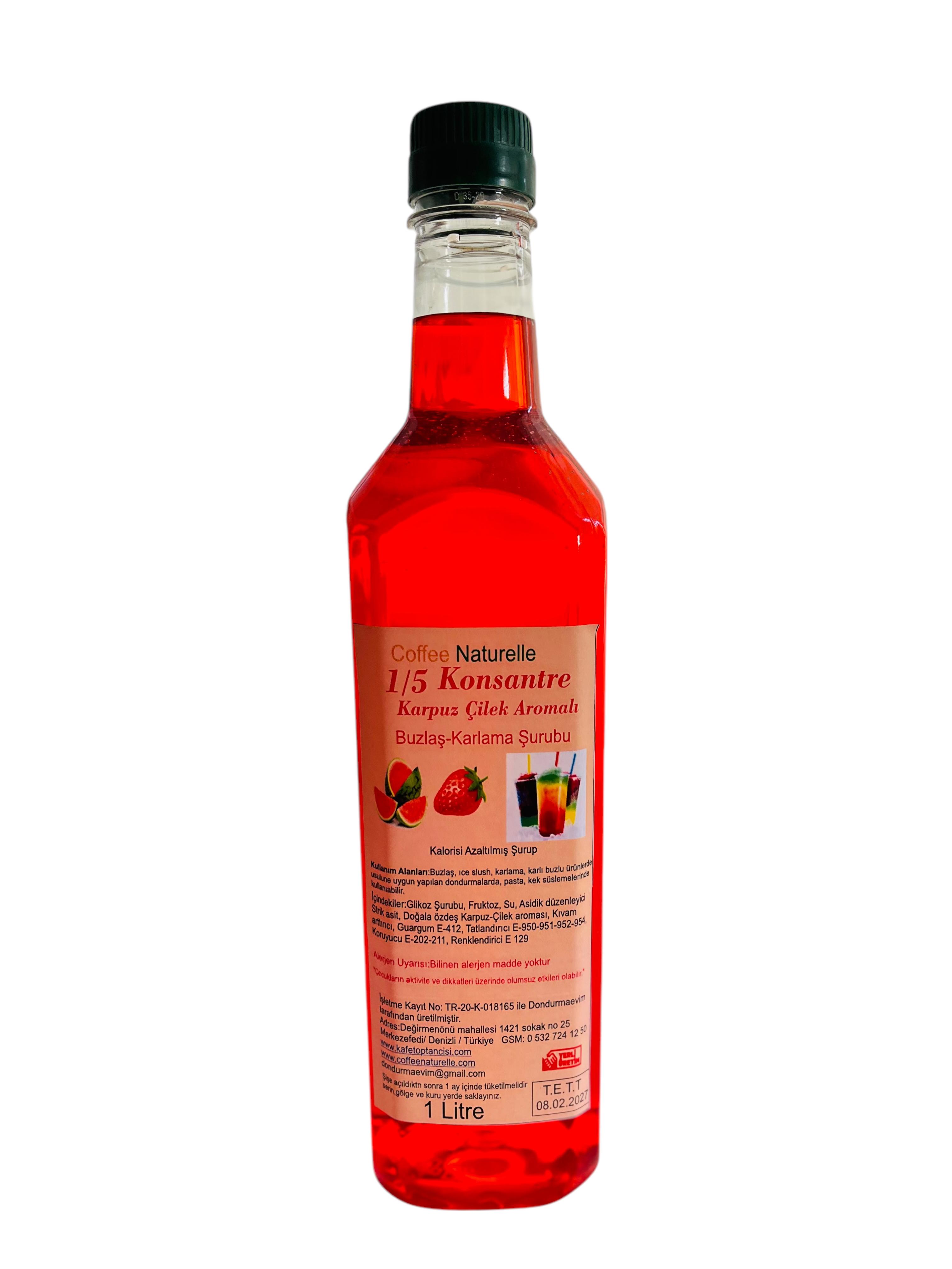 Karpuz Çilek Aromalı Buzlaş Şurup 1 e 5 konsatre 1 lt ürün görseli
