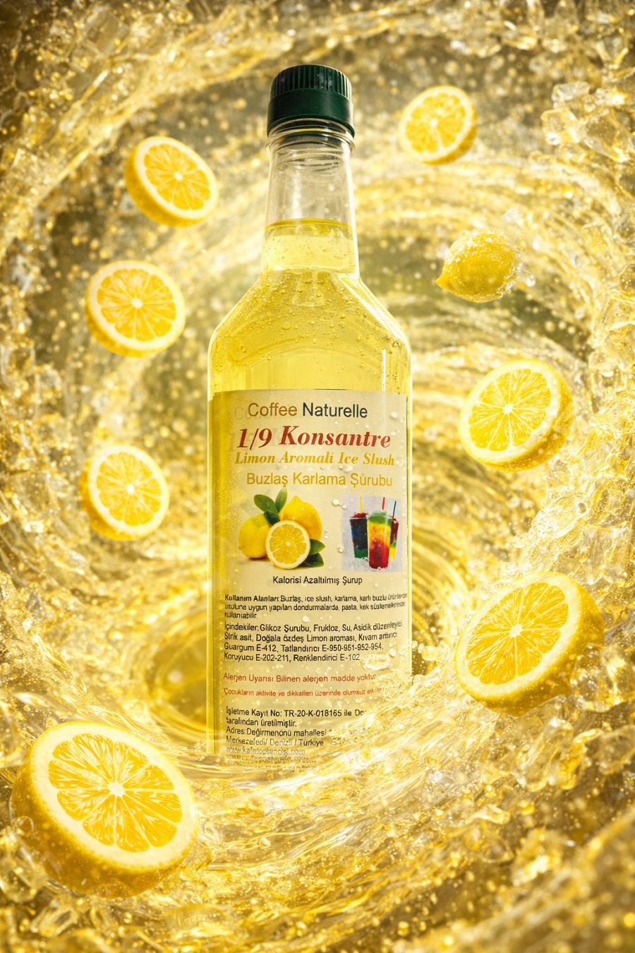 Limon Aromalı Buzlaş Şurubu 1 Litre – 1’e 9 Konsantre ürün görseli